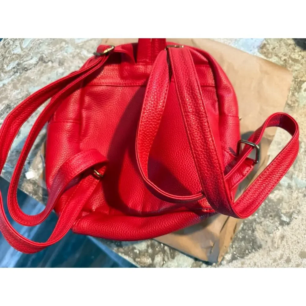 NEW Fox‎ Backpack, orange, mini, purse, leather like, lined